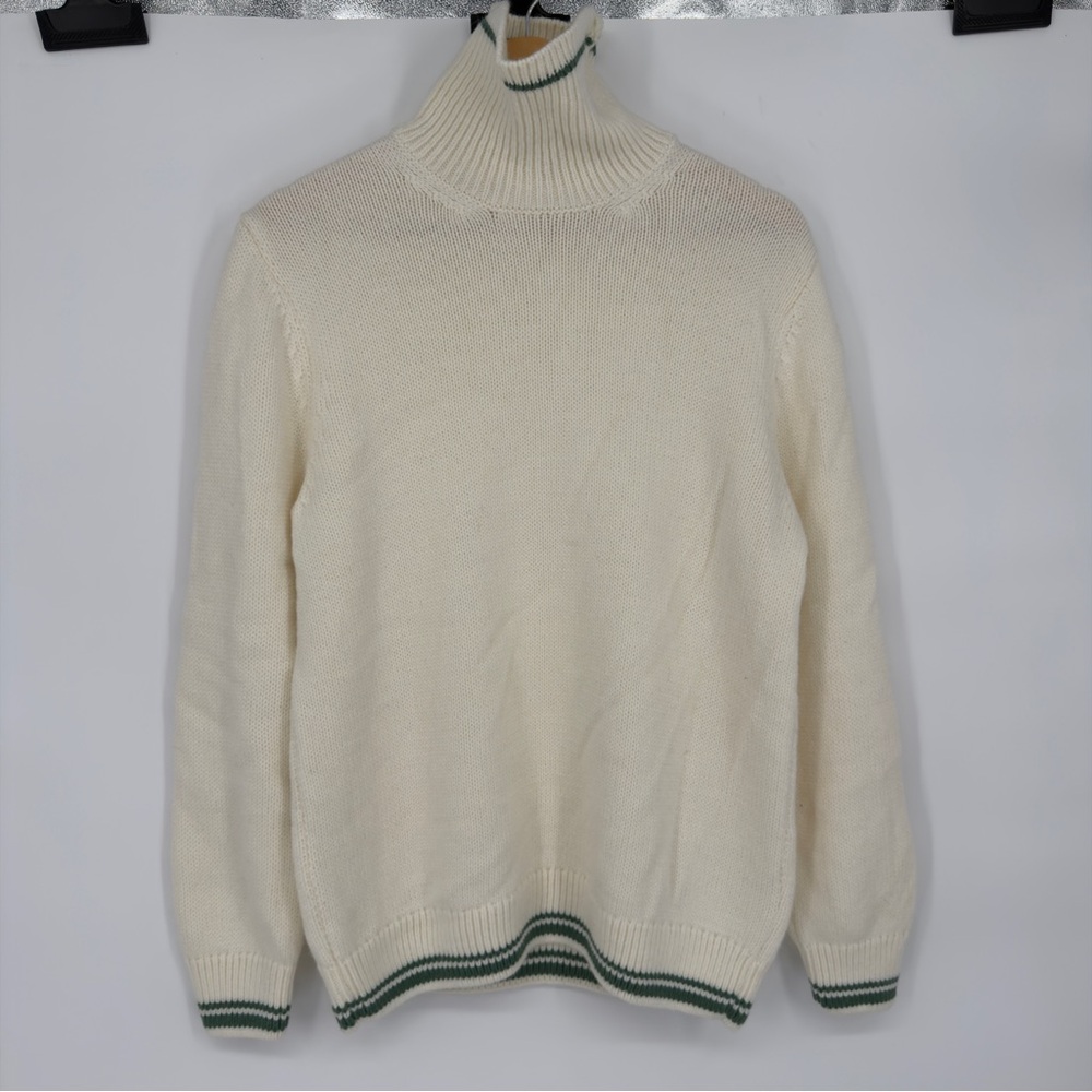 Zara White Wool Blend Turtleneck Sweater Medium Mens